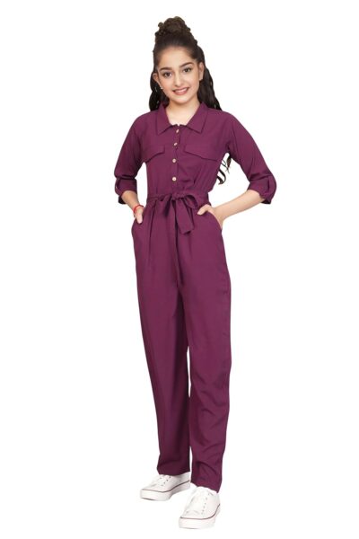 Fashion Dream Girls Cotton Blend Jumpsuit Set|Jumpsuit for Girls|Solid Pattern Jumpsuit|Jumpsuit for Kids|Playsuits for Girls|Jumpsuit Girls