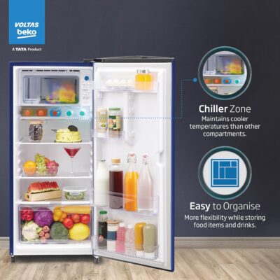 Voltas Beko, A Tata Product 183 L 2 Star Direct Cool Single Door Refrigerator (RDC215D/S0WBR0M0000GO, Stella Blue, With Fresh Box Technology and Chiller Zone) - Image 7