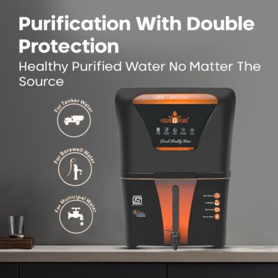 AQUA D PURE 4 in 1 Alkaline RO Waer Purifier with Goodness of Copper and RO, UV, UF, Inbuilt TDs Adjuster, Multisource Water Compatibility, Black - Image 4