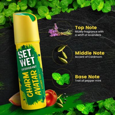 SET WET Deodorant Spray Perfume Cool, Charm & Mischief Avatar for men, 150ml (Pack of 3) - Image 2