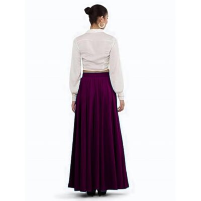 SALEPUSH Women's American Crepe Blooming Flared Long Stitched A-line Flare Readymade Skirt Lehenga Ghaghra Multicolour Chaniya Choli 12 Meter Flare 40inch Height. - Image 3