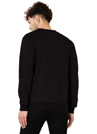 LEOTUDE CASUAL JACKET For Men's Loopknit Full Sleeve Regular Fit Solid Bomber Jacket (Color Black) - Image 5