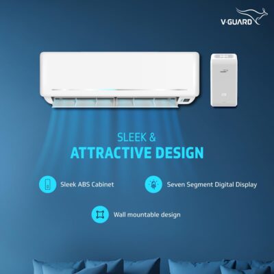 V-Guard iMagno 410 NX AC Stabilizer for 1.5 ton Inverter AC | Digital Display | Intelligent Time Delay System | 2 Year Warranty by V-Guard | Glacier White (Working Range 170-270 VAC) - Image 2