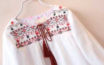 White Button New Summer Cotton Regular Fit Top for Girl's - Image 2