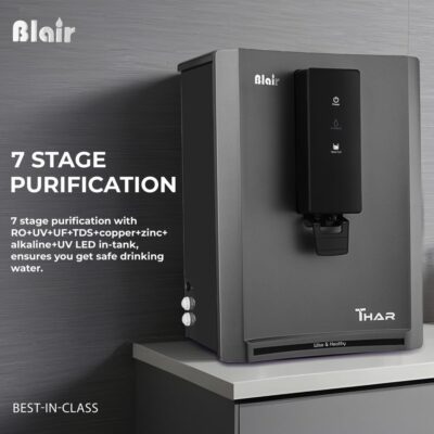 BLAIR Thar Water Purifier RO+UV+UF+TDS ZINC+COPPER+ALKALINE Water Purifier for Home and Office PLUS UV LED IN TANK(9 Litre),Multicolor - Image 6