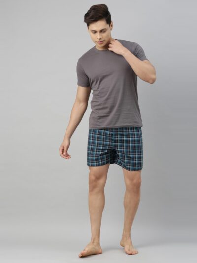 Broon Men's Multicolor Checked Cotton Blend Assorted Boxer Shorts Pack of 3 | Regular Fit | Elasticated Waistband | Back Pocket | Mens Boxers - Image 8