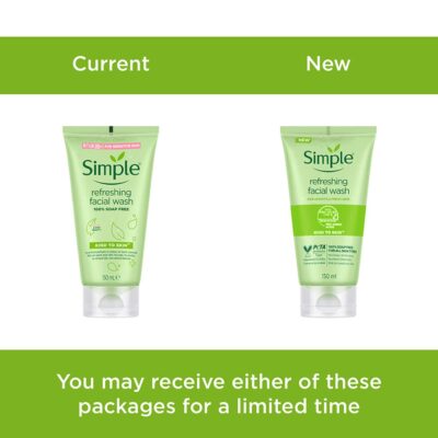 Simple Kind To Skin Refreshing Face Wash 150 ml | 100% soap-free gentle cleanser for sensitive, dry & oily skin, for women & men - Image 3