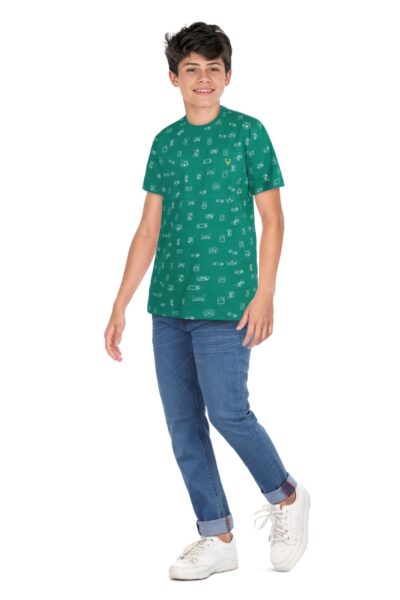 Allen Solly Boy's Printed Regular Fit T-Shirt - Image 5