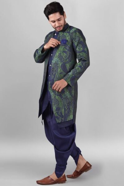 XEPON Mens Ethnic Wear Wedding Sherwani & Dhoti Set - Image 4
