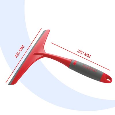 Cello Kleeno Platfrom and Glass Plastic Wiper | Featuring Dual-Purpose Design, Rubberised Handle For Comfortable Grip, Hanging Provision | Ideal for Home, Kitchen & Office | Red and Grey - Image 5