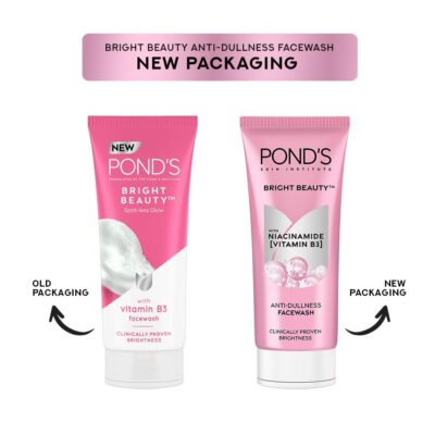 POND's Bright Beauty Anti-Dullness & Brightening Facewash With Niacinamide | For Glass-Skin Like Shine And With 4X Visibly Brighter Skin, 200Gm - Image 3