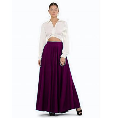SALEPUSH Women's American Crepe Blooming Flared Long Stitched A-line Flare Readymade Skirt Lehenga Ghaghra Multicolour Chaniya Choli 12 Meter Flare 40inch Height. - Image 2