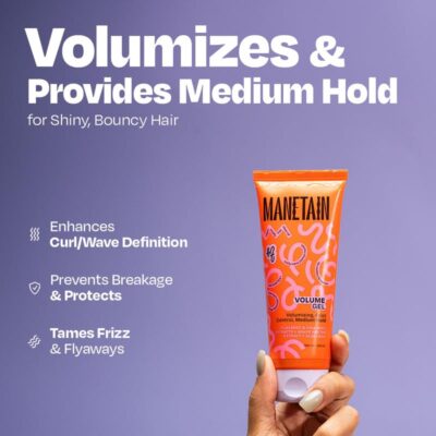 MANETAIN Volume Gel 100ml | Volumizing Curl Enhancer with Aloe Vera, Flaxseed & Agave | Medium Hold, Anti-Frizz, Moisturizing Styling Gel for Curly & Wavy Hair | CG Method Friendly | - Image 2