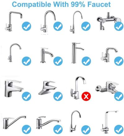 SHIDHMI Tap Extender for Kitchen Sink,360° Rotatable Splash Filter Faucet With 3 Modes,Upto 30% Water Saving,Kitchen Tap Extension,Sink Tap Extension for Kitchen/Bathroom,Silver,Short - Image 5