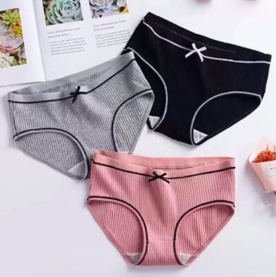 Tippsy Women's Cotton Bow Breathable Thread Cotton Hipster Panties - Stretchable Multicolor Bikini Briefs (Color May be Vary) - Image 2