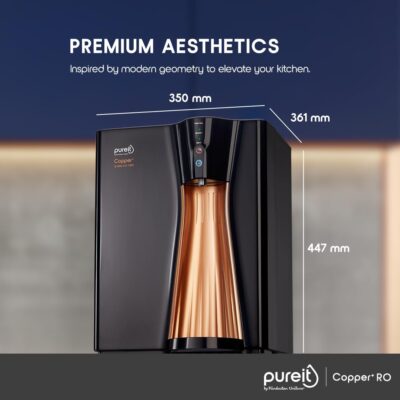 HUL Pureit RO+UV+MF+Copper+Mineral | INR 4000 Off on Exchange | 7 Stage Purification | 8L Capacity | Suitable for Borewell, Tanker & Municipal Water | Table Top | Wall Mountable | Black & Copper - Image 7