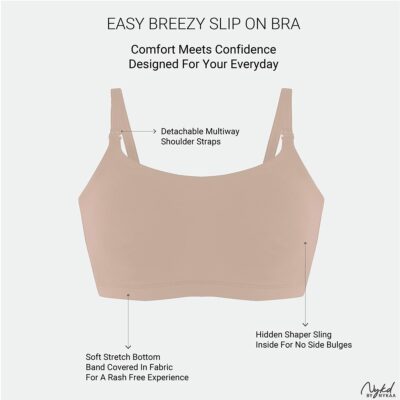 NYKD Everyday Wireless & Non-Padded Easy Breezy Slip-On T-Shirt Cotton Bra for Women with Full Coverage - NYB165 - Image 2