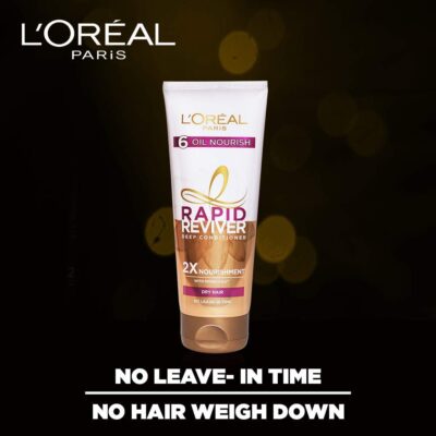 L'Oreal Paris Deep Conditioner, With Micro-Oils, Deeply Nourishes Dry Hair, No-Leave In Time, Rapid Reviver 6 Oil Nourish, 180ml - Image 5
