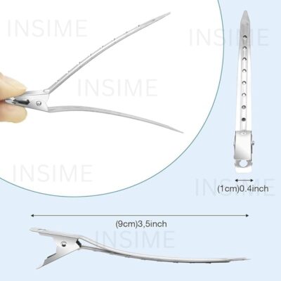 INSIME Alligator Section clips for hair styling | Salon Hair clips for hair styling hair section clips for women | Steel crocodile clips, duckbill clips or alligator clips for hair styling for women - Image 5
