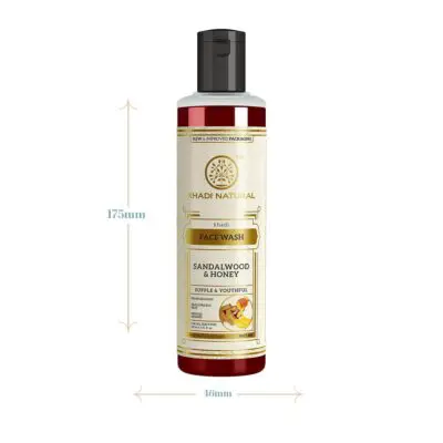 Khadi Natural Sandalwood & Honey Face Wash | Face Wash for Reducing Scars & Blemishes | Face Wash for Healthy Skin | Suitable for All Skin Types (210 ml) - Image 5