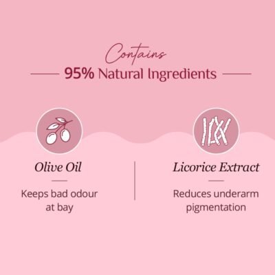 Carmesi Natural Underarm Roll On Deodorant for Women | 95% Natural + 5% Essential Ingredients | For Fresh Underarms All Day | No Alcohol & Aluminium | Floral Sunset | 50 ml - Image 5