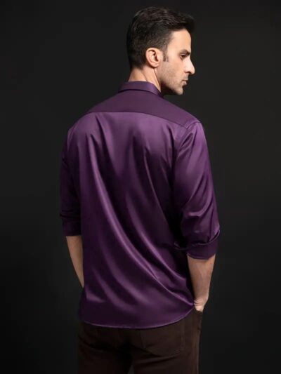 IndoPrimo Men's Stylish Solid Satin Casual Shirt for Men Full Sleeve - Image 6