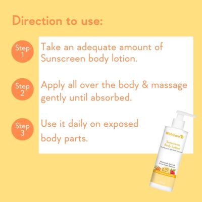 WishCare Sunscreen Body Lotion with SPF 50 PA+++ - Broad Spectrum UVA & UVB Protection, No White Cast, Enriched with Carrot Seed & Raspberry - Body Sunscreen Lotion 200ml - Image 6