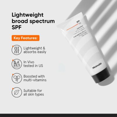 Minimalist Sunscreen SPF 50 PA++++ | Clinically Tested in US (In-Vivo) | Lightweight with Multi-Vitamins | No White Cast | Broad Spectrum | For Women & Men | 30g (Pack of 1) - Image 2