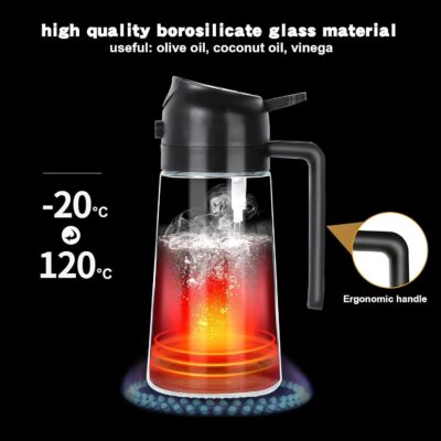Kettlekane 500ml 2 in 1 Olive Oil Sprayer and Oil Dispenser Bottle for Kitchen, Glass Oil Bottle with Premium Nozzle, Oil Sprayer for Air Fryer, Salad,BBQ,Roasting (Multi Color) (Pack of 1) - Image 9