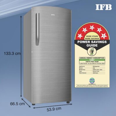 IFB 206L 5 Star Direct Cool Single Door Refrigerator (IFBDC-2325DBSE, Brush Grey, Advanced Inverter Compressor, Extraordinary Storage with Humidity Controller) - Image 3