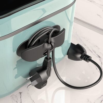 Bowiemall 2Pcs Cord Organizer for Kitchen Appliances Cord Wrapper for Kitchen Appliances Cord Holder Cable Organizer for Home Appliances (Black) - Image 3