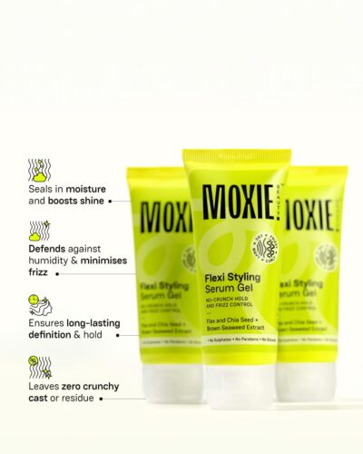 Moxie Beauty Flexi Styling Serum Gel - Medium Hold & 94% Users Reported Frizz Reduction | Non-Crunchy, Non-Sticky | For Frizzy, Dry, Wavy, Curly Hair | Sulphate, Paraben & Silicone Free | 120 m - Image 3
