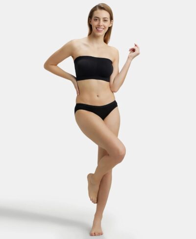 Jockey 1545 Women's Wirefree Padded Micro Touch Nylon Elastane Stretch Full Coverage Bandeau Bra with Removeable Pads and Detachable Transparent Straps - Image 6