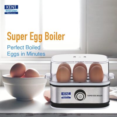 KENT Super Egg Boiler | 3 Boiling Modes | Stainless Steel Body and Heating Plate | 6 Eggs at a Time | Automatic Turn-Off | Silver - Image 2