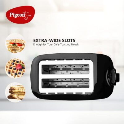 Pigeon 2 Slice Auto Pop up Toaster. A Smart Bread Toaster for Your Home (750 Watt) (Black) - Image 6