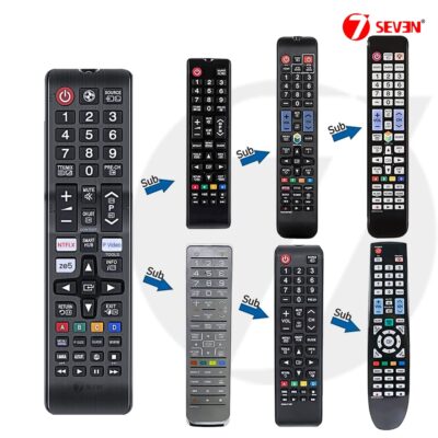 7SEVEN® Compatible with Samsung tv Remote Control Universal Suitable for LCD LED OLED QLED UHD HD Plasma 3D Smart Hub Television with Hotkeys - Match Remotes Keys Exactly with Existing Remote - Image 3