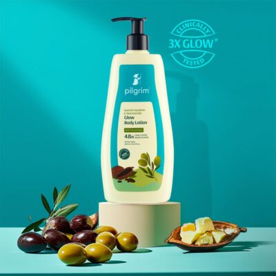Pilgrim Spanish Squalane & Niacinamide 400 ML Glow Body Lotion | 48 H Moisturization | Body lotion for dry skin | Infused With Cocoa Butter | Non-greasy Formula | For All Skin Types - Image 9