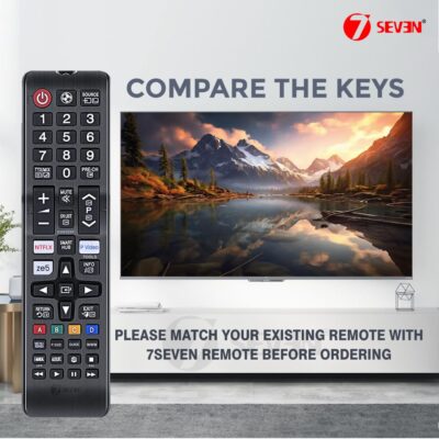 7SEVEN® Compatible with Samsung tv Remote Control Universal Suitable for LCD LED OLED QLED UHD HD Plasma 3D Smart Hub Television with Hotkeys - Match Remotes Keys Exactly with Existing Remote - Image 2