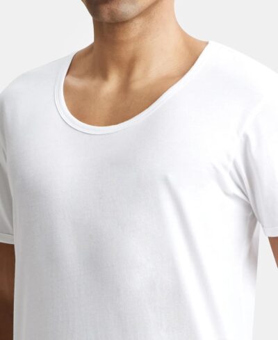 Jockey 8817 Men's Super Combed Cotton Round Neck Half Sleeved Vest with Extended Length for Easy Tuck (Pack of 2) - Image 8