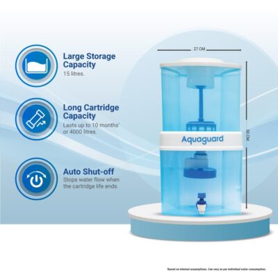 Aquaguard Amrit 4000 Non-Electric Water Purifier | 15L Storage | 99.99% Bacteria & Virus Removal | 4-Stage Filtration | Auto Shut-Off | Chemical Free Purification | 6-Month Warranty - Image 5