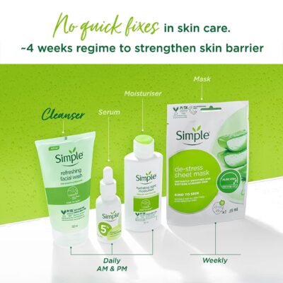 Simple Kind To Skin Refreshing Face Wash 150 ml | 100% soap-free gentle cleanser for sensitive, dry & oily skin, for women & men - Image 8