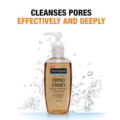 Neutrogena Deep Clean Gentle Facial Cleanser | 2x Glycerin & Cleansing Agent | Alcohol-Free | Dermatologist Tested | Normal to Oily Skin | For Men and Women | 200ml - Image 2