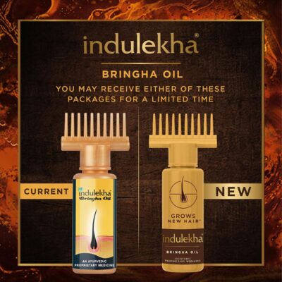 Indulekha Bringha Ayurvedic Hair Oil 100 ml|| Hair Fall Control and Hair Growth with Bringharaj & Coconut Oil - Comb Applicator Bottle for Men & Women - Image 3