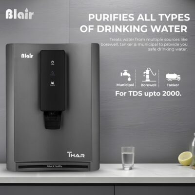 BLAIR Thar Water Purifier RO+UV+UF+TDS ZINC+COPPER+ALKALINE Water Purifier for Home and Office PLUS UV LED IN TANK(9 Litre),Multicolor - Image 3