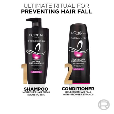 L'Oréal Paris Anti-Hair Fall Conditioner, Reinforcing & Nourishing for Hair Growth, For Thinning & Hair Loss, With Arginine Essence and Salicylic Acid, Fall Resist 3X, 180/192.5 ML (Weight May Vary) - Image 5