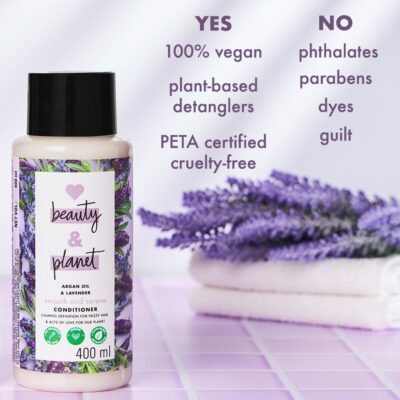 Love Beauty & Planet Argan Oil and Lavender Paraben Free Smooth and Serene Conditioner|| No Parabens|| No Dyes|| 400ml - Image 4