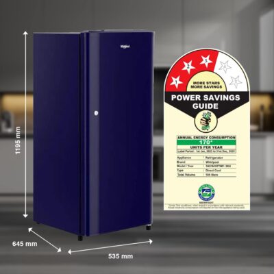 Whirlpool 184 L 3 Star Direct-Cool Single Door Refrigerator (205 WDE CLS 3S SAPPHIRE BLUE-Z, Blue, 2023 Model) - Image 2