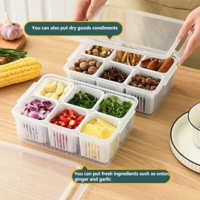 Chillyfit 2 PACK fridge storage boxes, fridge organiser box storage containers for vegetable airtight refrigerator container organizer, kitchen accessories items for food products - Image 7