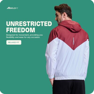 BoldFit Windcheater For Men Lightweight Jacket For Men Winter Wear Polyester Wind Cheaters For Men Track Jackets For Men Regular Fit Mens Jacket Multipurpose Stylish Men Jacket - Maroon White L - Image 5