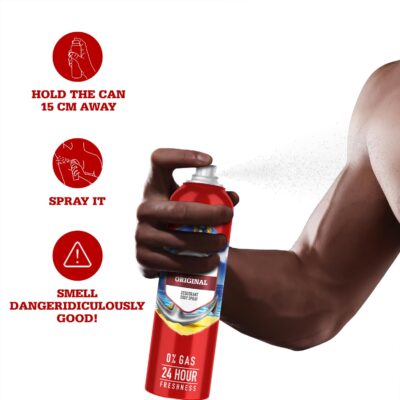 Old Spice Original No Gas 24 hour Long Lasting Freshness Deodorant Perfume Body Spray For Men, 140ml - Image 5